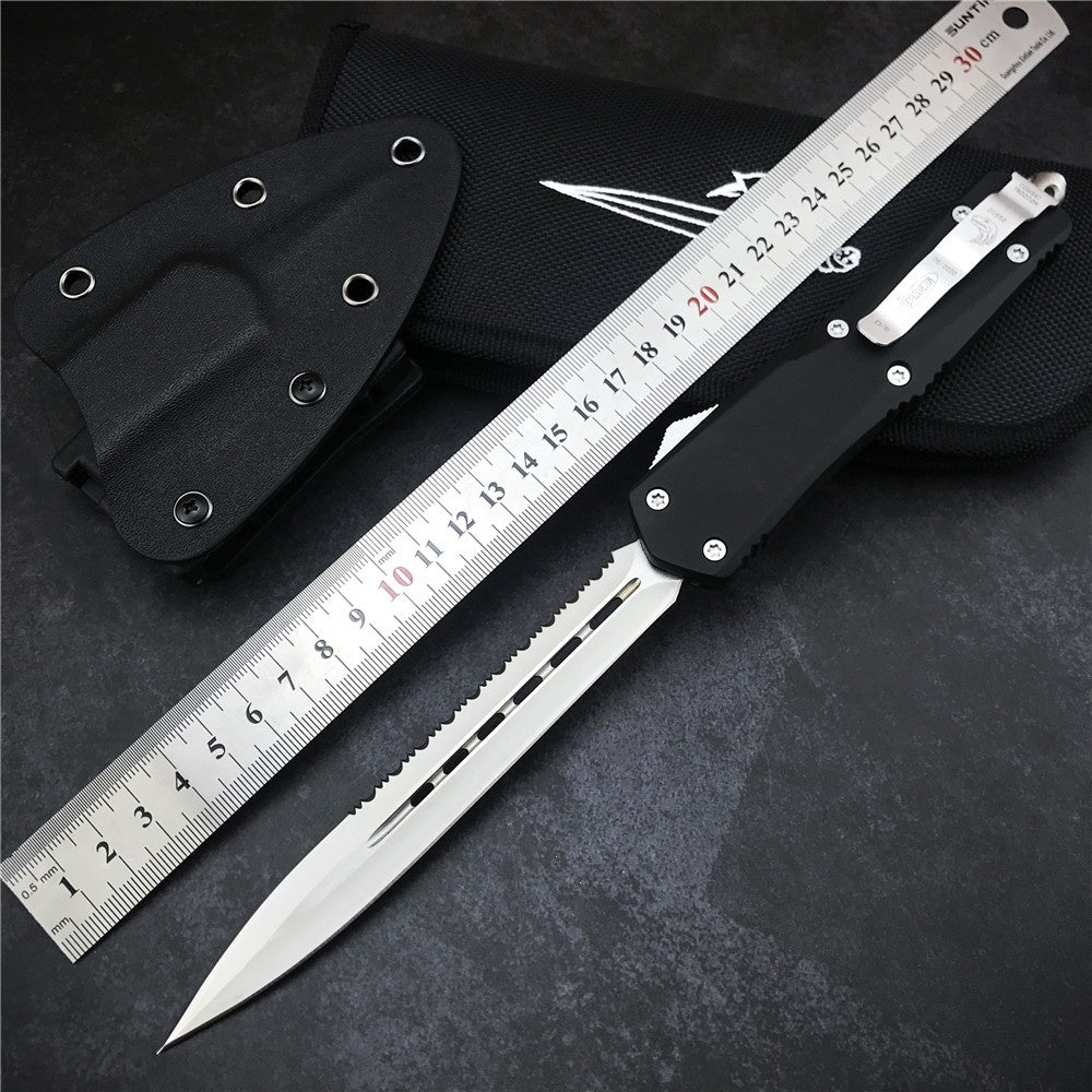 Microtech OTF Knife Aluminium Alloy Handle Tactical Rescue Pocket Hunting Knifes Outdoor Combat Camping Self Defense Knives Gift K Sheath& Knife Bag