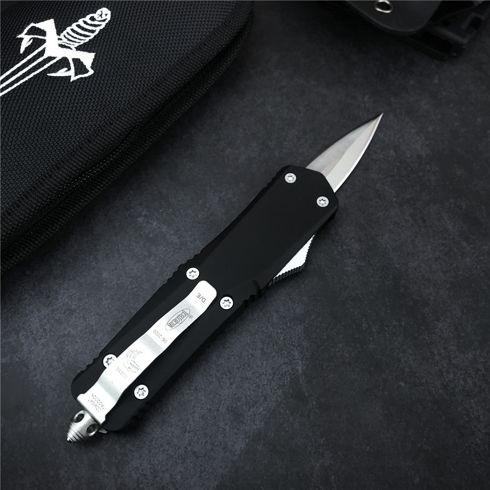 Microtech OTF Knife Aluminium Alloy Handle Tactical Rescue Pocket Hunting Knifes Outdoor Combat Camping Self Defense Knives Gift K Sheath& Knife Bag