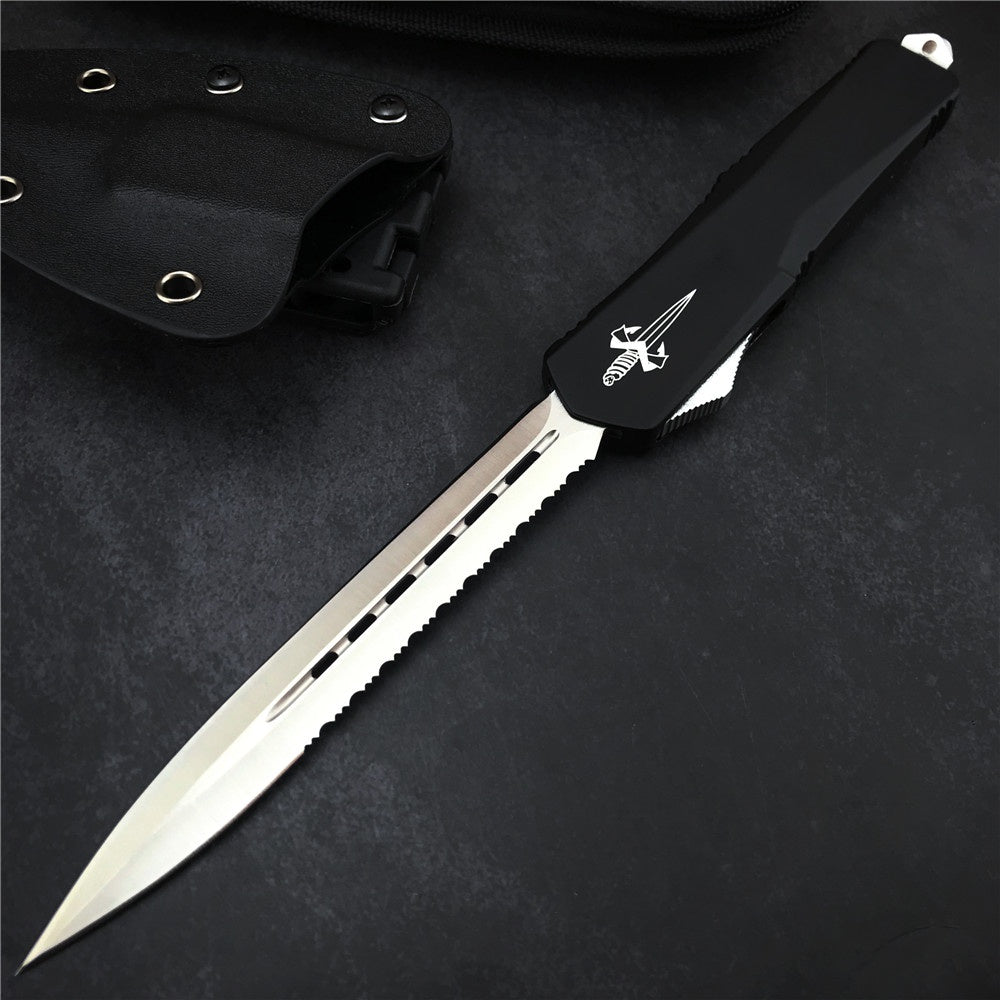 Microtech OTF Knife Aluminium Alloy Handle Tactical Rescue Pocket Hunting Knifes Outdoor Combat Camping Self Defense Knives Gift K Sheath& Knife Bag