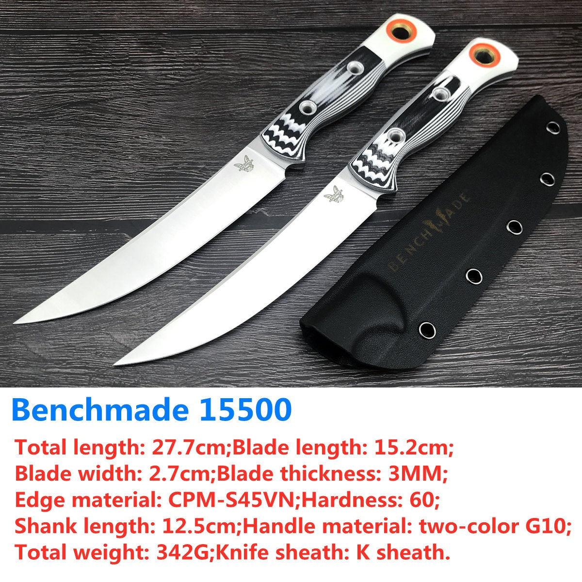 "New Benchmade Hunting Fixed Blade Knife Tactital Survival Straight Knives Outdoor Camping Self Defense Tool Combat Bowie Knife with Sheath"