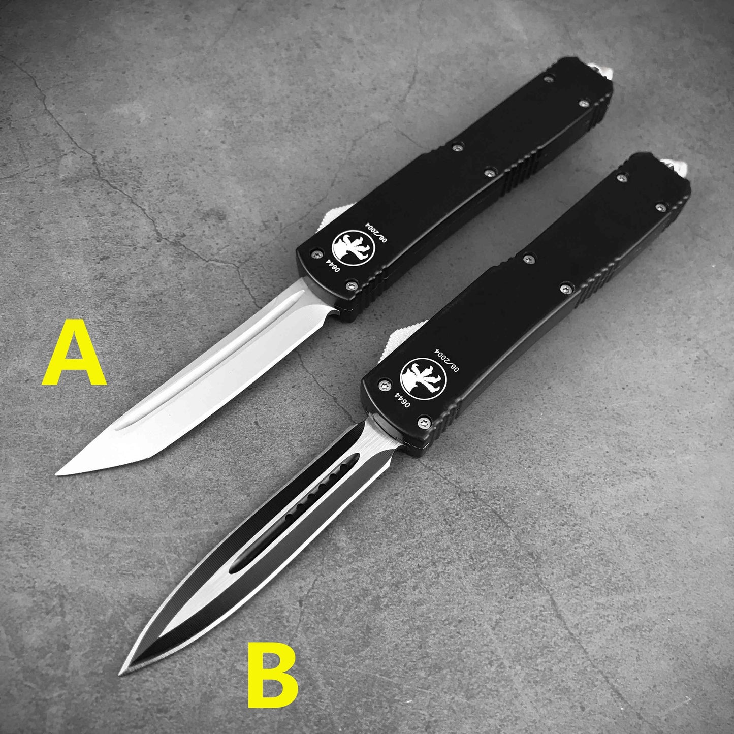 Microtech 2021 NEW Top-quality Aviation Aluminum Handle OTF Spring Automatic Knife Quick Switch Straight Out of The Double-edged Outdoor Hiking Camping Survival Tactical Knife