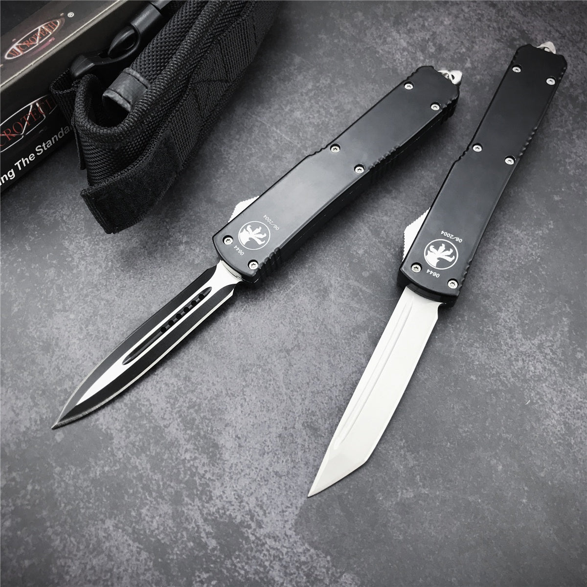 Microtech 2021 NEW Top-quality Aviation Aluminum Handle OTF Spring Automatic Knife Quick Switch Straight Out of The Double-edged Outdoor Hiking Camping Survival Tactical Knife