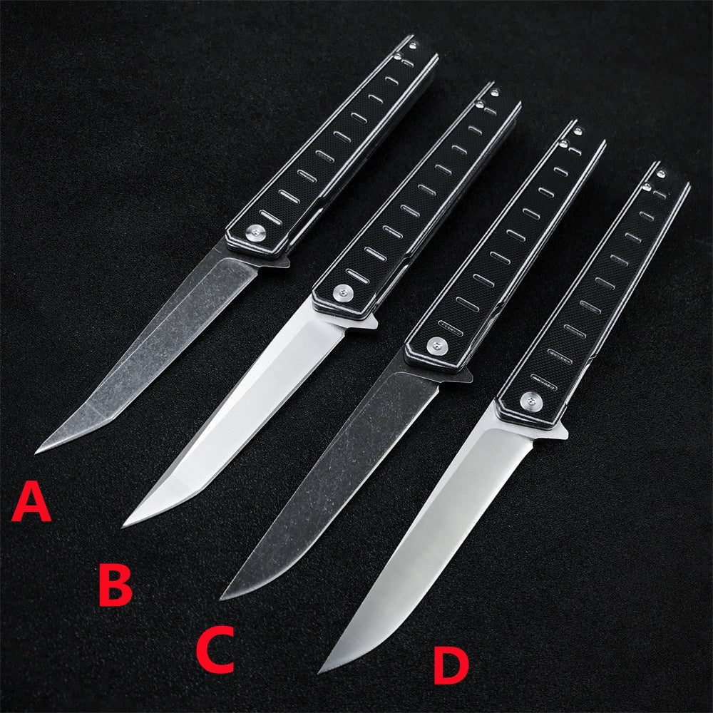 HUAAO Stonewash Folding Knife Cutter Pocket Knives G10 Handle Tactical Outdoor Survival Combat EDC Tool Hunting Folding Knifes