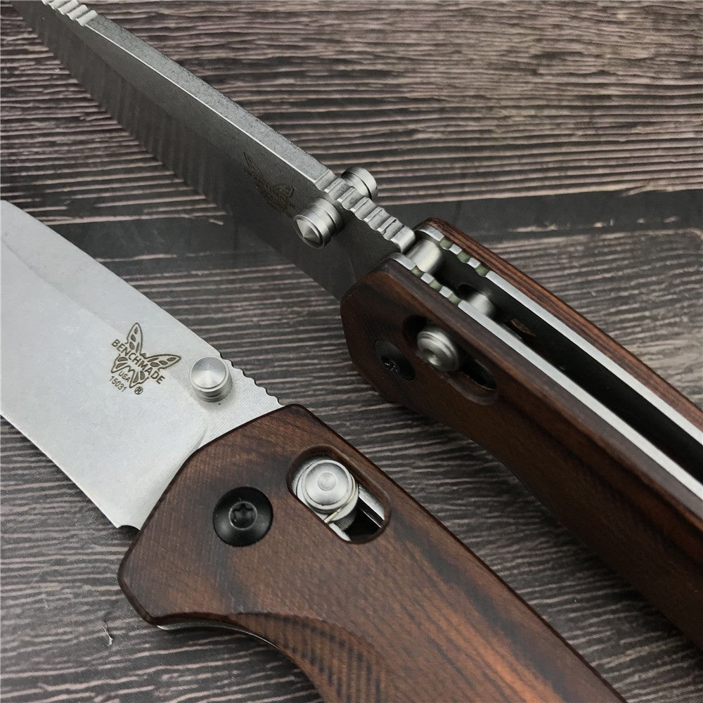 Benchmade Hunt North Fork Folding Knife 2.97" S30V Blade, Stabilized Wood Handles - 15031-2 Christmas Gift