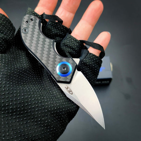 ZT ZERO TOLERANCE 0022 Tactical Knife Spring Assist Opening Folding Knife CPM-20CV Blade Carbon Fiber Handle Flipper Knife Outdoor Camping Hunting Pocket Knife with Clip