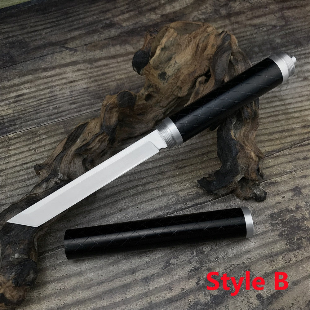 Stainless Steel Stick Knife Outdoor Knife  Aluminium Alloy Handle Explosion-proof Swiss Army Knife Wilderness Survival Knife Self-defense Knife Car Long Knife