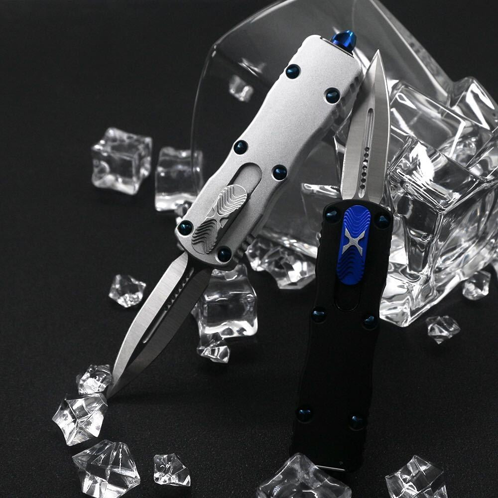 Microtech Mini OTF Automatic Knife D2 Steel Blade T-6061 Aviation Aluminum Handle Outdoor Camping Tactical Knife EDC Pocket Knife Gifts