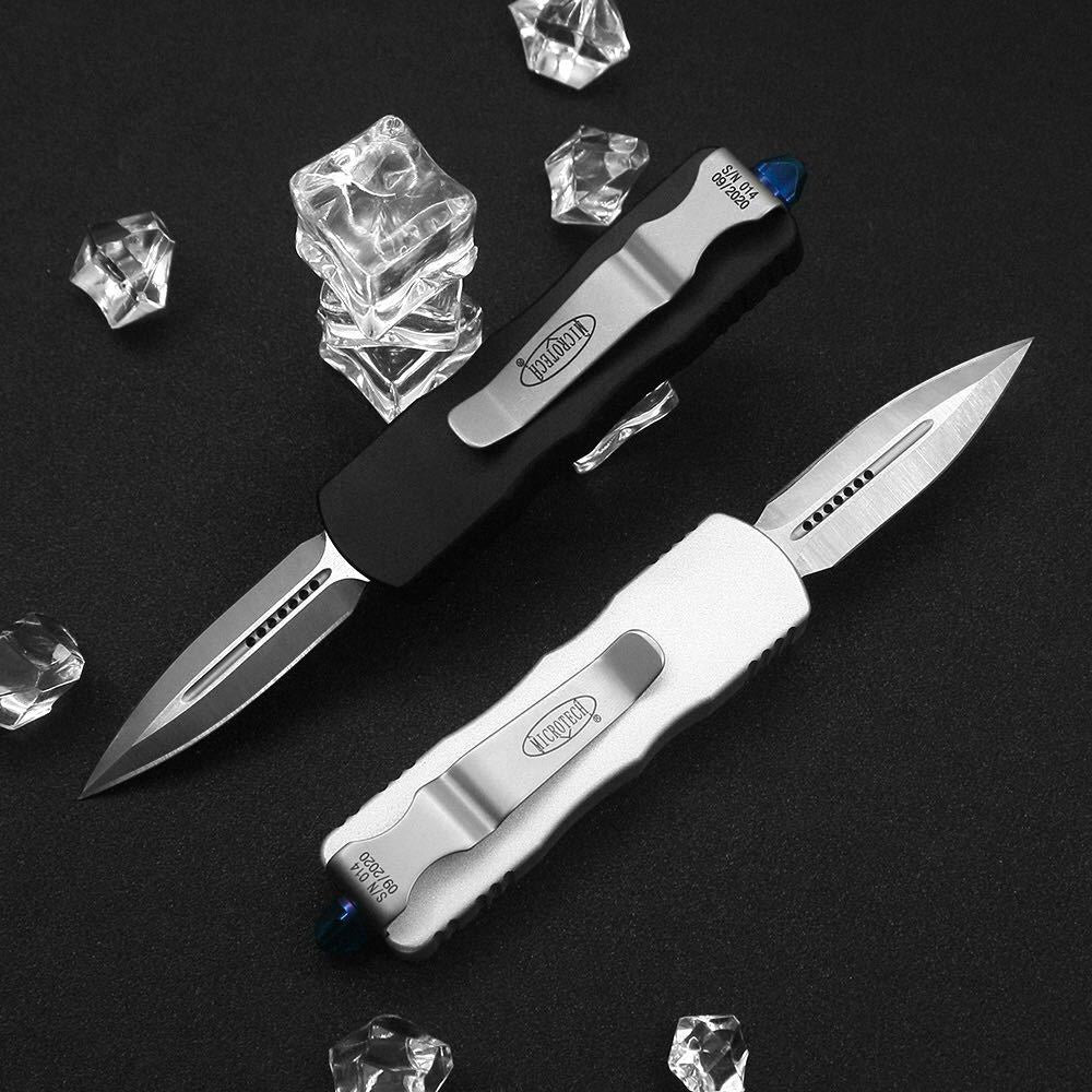 Microtech Mini OTF Automatic Knife D2 Steel Blade T-6061 Aviation Aluminum Handle Outdoor Camping Tactical Knife EDC Pocket Knife Gifts