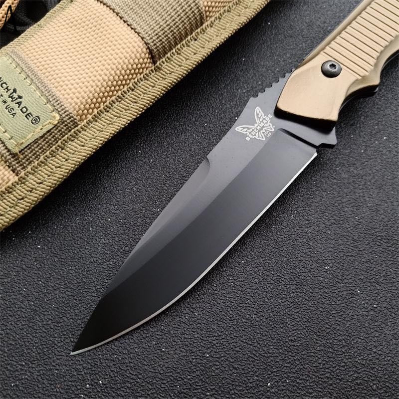 8.8" BENCHMADE - Nimravus 140BK Knife Tactical Fixed Blade Hunting Knives Outdoor Camping Knives Multifunctional Survival Knives ABS Hilt Nylon Scabbard