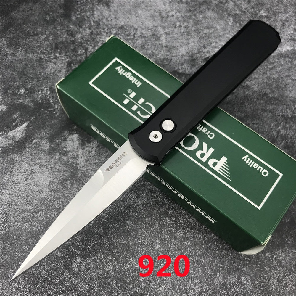 Italy 920 Godfather Jump Knife Out of Side Spring Knife Automatic Knives Quick Opening Assisted Knives Outdoor Camping Tactical pocket Knife