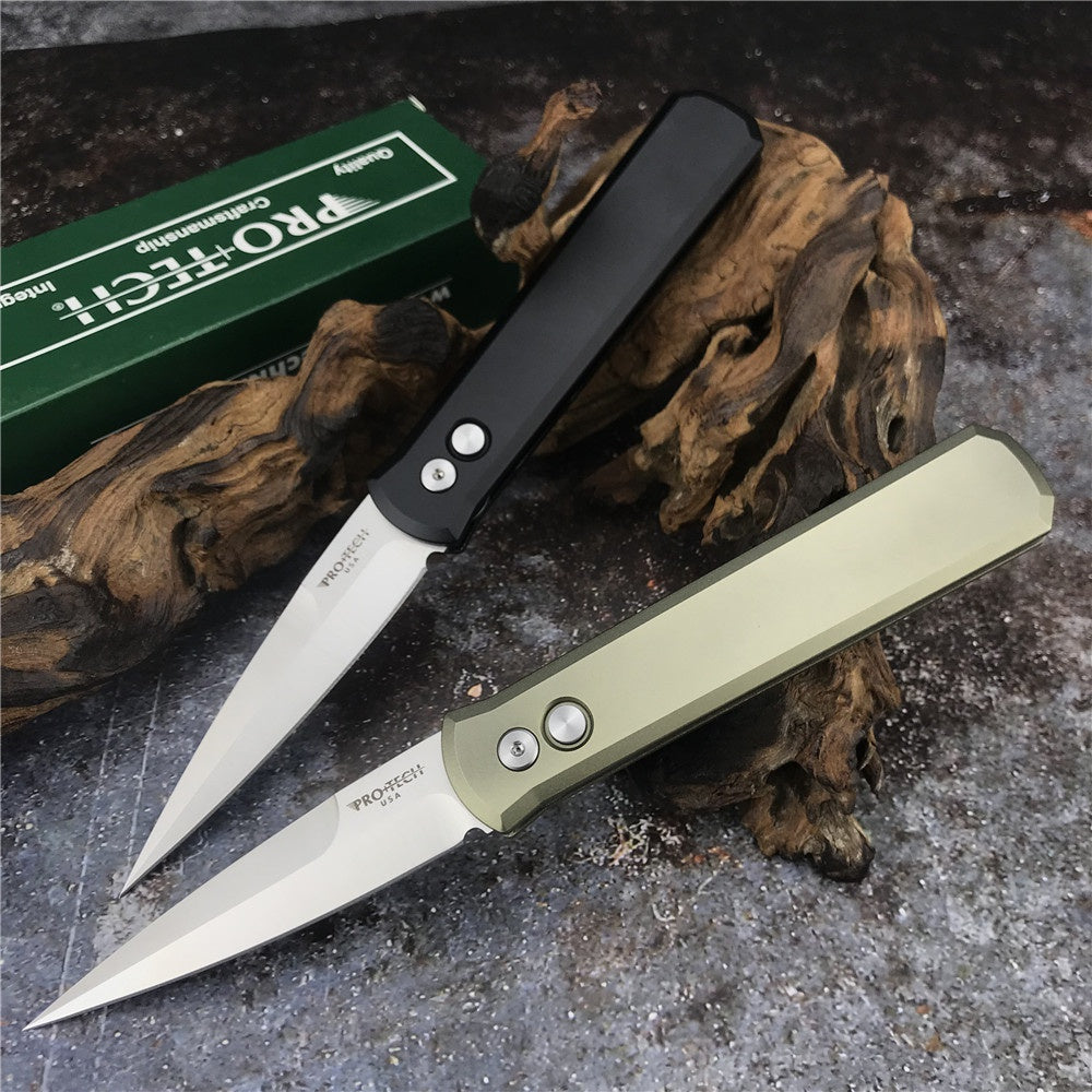 Italy 920 Godfather Jump Knife Out of Side Spring Knife Automatic Knives Quick Opening Assisted Knives Outdoor Camping Tactical pocket Knife