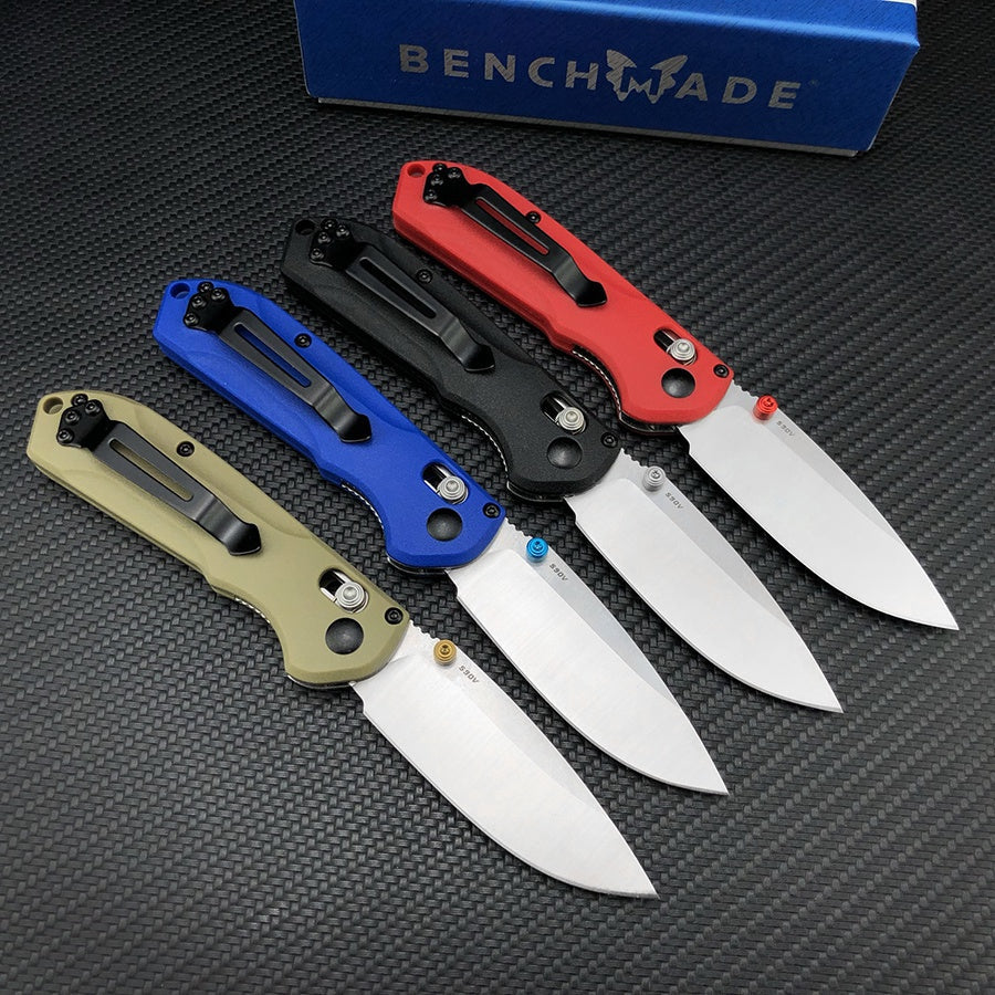 Benchmade - Bugout 565 EDC Manual Open Folding Knife Drop-Point Blade, Plain Edge, Satin Finish, Variety of colors Handle Everyday Carry and Camping Hunting knife