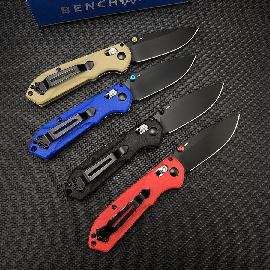 Benchmade - Bugout 565 EDC Manual Open Folding Knife Drop-Point Blade, Plain Edge, Satin Finish, Variety of colors Handle Everyday Carry and Camping Hunting knife