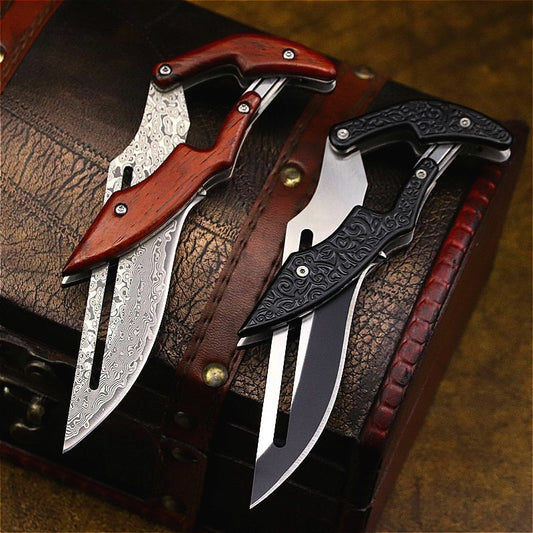 2022 New 67 Layers VG10 Damascus Steel Knives Tactical Hunting Mechanical Folding Knife Fixed Blade Outdoor Camping Survival EDC Pocket Defense Tools