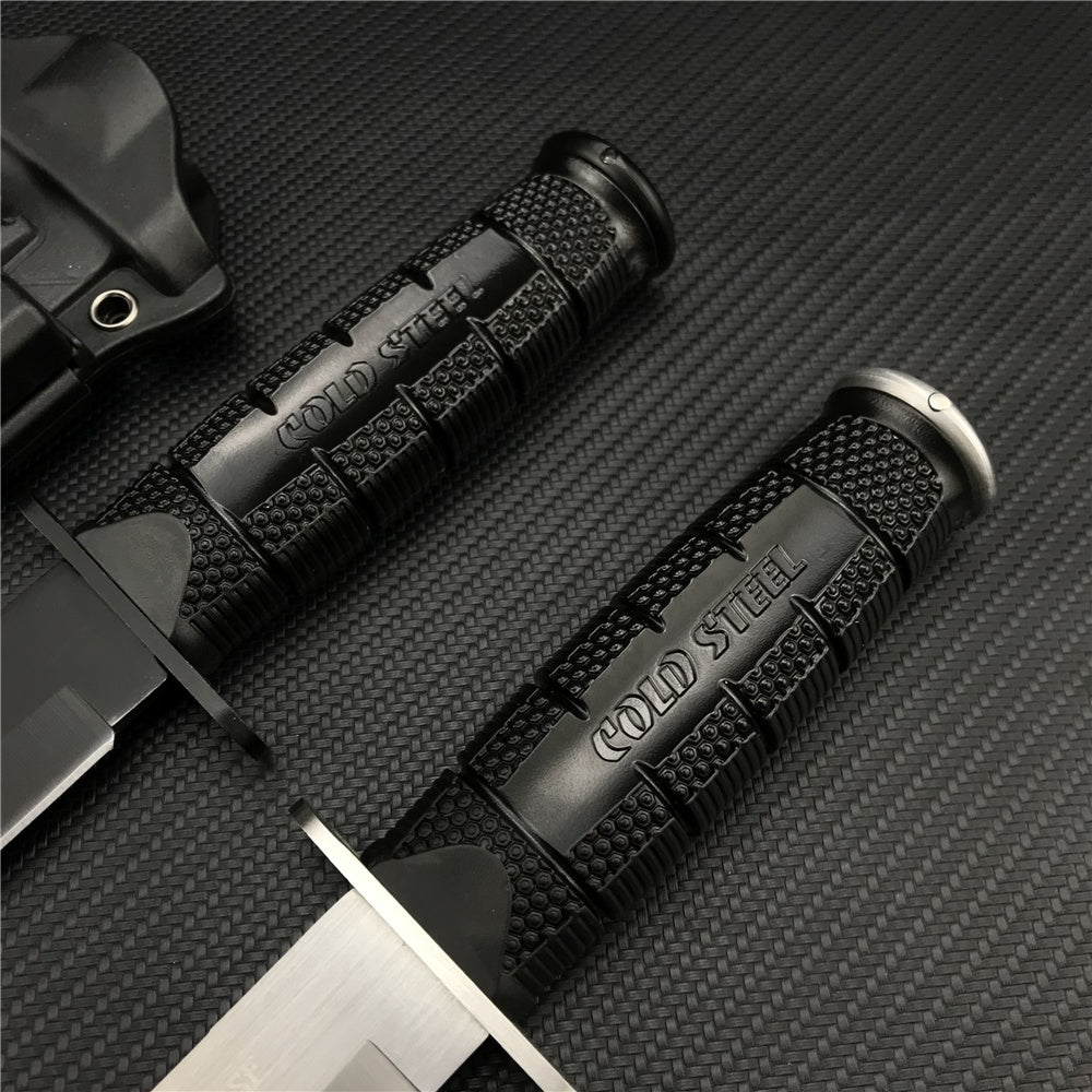 Tactical Survival Hunting Outdoor Camping Knife Cold Steel Leatherneck Fixed Blade Bowie Kydex Sheath &Small Flashlight and Flintstone