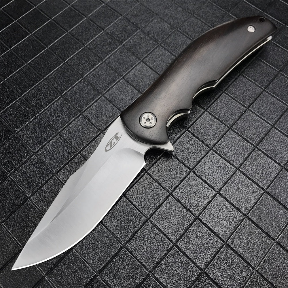 ZT ZERO TOLERANCE0606 Tactical Folding Knife 9cr13mov Blade G10 Ebony Wooden Handle Camping Survival Pocket Knives Ball Bearing Flipper Outdoor Tools