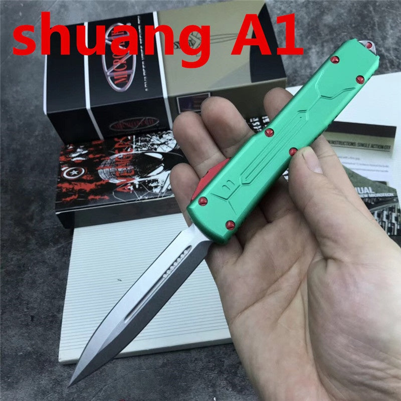 Microtech AUTO OTF Spring Assist Automatic Knife Aviation Aluminum Handle Quick Switch Straight Out The Front Outdoor Hiking Camping Survival Tactical Knife