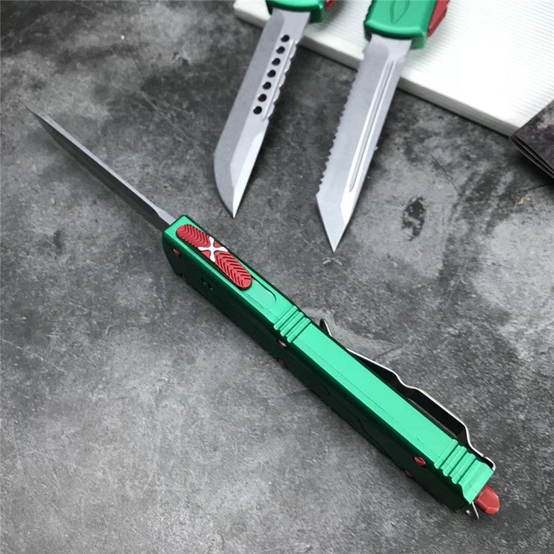 Microtech AUTO OTF Spring Assist Automatic Knife Aviation Aluminum Handle Quick Switch Straight Out The Front Outdoor Hiking Camping Survival Tactical Knife