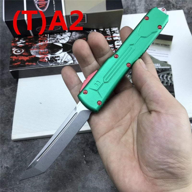 Microtech AUTO OTF Spring Assist Automatic Knife Aviation Aluminum Handle Quick Switch Straight Out The Front Outdoor Hiking Camping Survival Tactical Knife