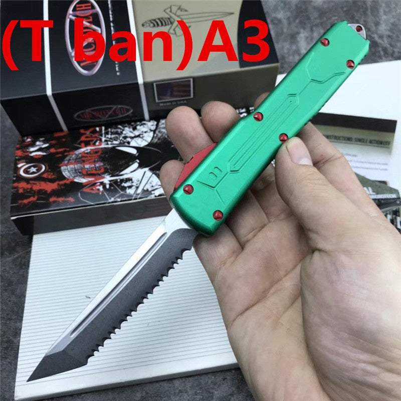 Microtech AUTO OTF Spring Assist Automatic Knife Aviation Aluminum Handle Quick Switch Straight Out The Front Outdoor Hiking Camping Survival Tactical Knife