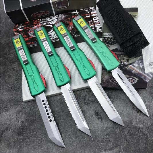 Microtech AUTO OTF Spring Assist Automatic Knife Aviation Aluminum Handle Quick Switch Straight Out The Front Outdoor Hiking Camping Survival Tactical Knife