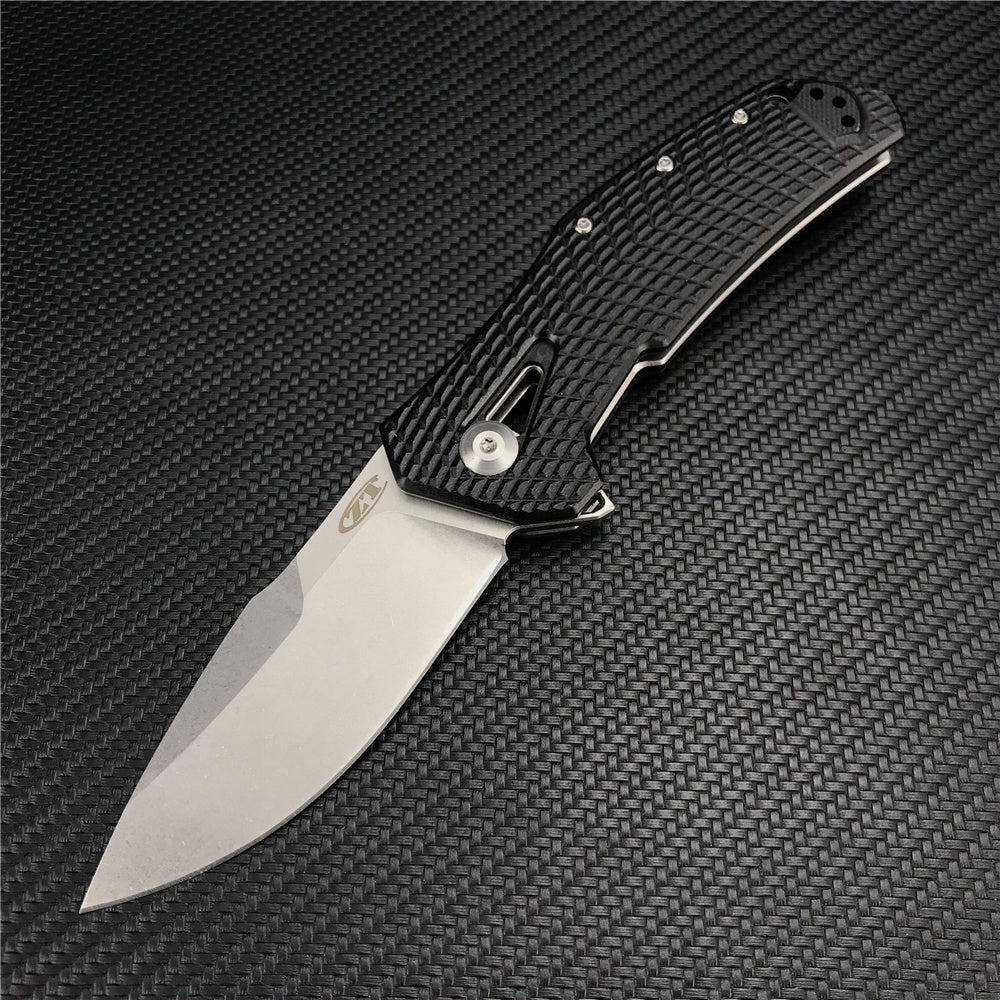 ZT ZERO TOLERANCE 0308 Flipper Tactical Knife Spring Assisted Opening Folding Knife 3.75" CPM-20CV Stonewashed Blade, Coyote Tan G10 and Titanium Handles