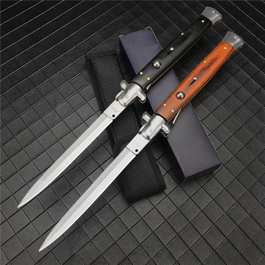 13 inch Classic Stiletto ITALY AKC Folding Otf Knife Spring Assisted Automatic Knives Camping Hunting Outdoor Pocket Knife