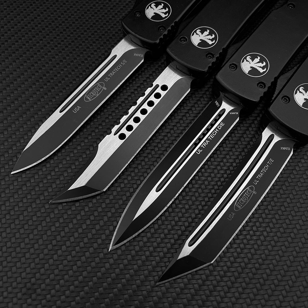 NEW Microtech UT70 Top Quality Adjustable Switchblade Flick Knife Tactical Dagger OTF-Safety Cutting Knives Aviation Aluminum Handle Spring Assisted Knives Camping Hunting Hand Tools