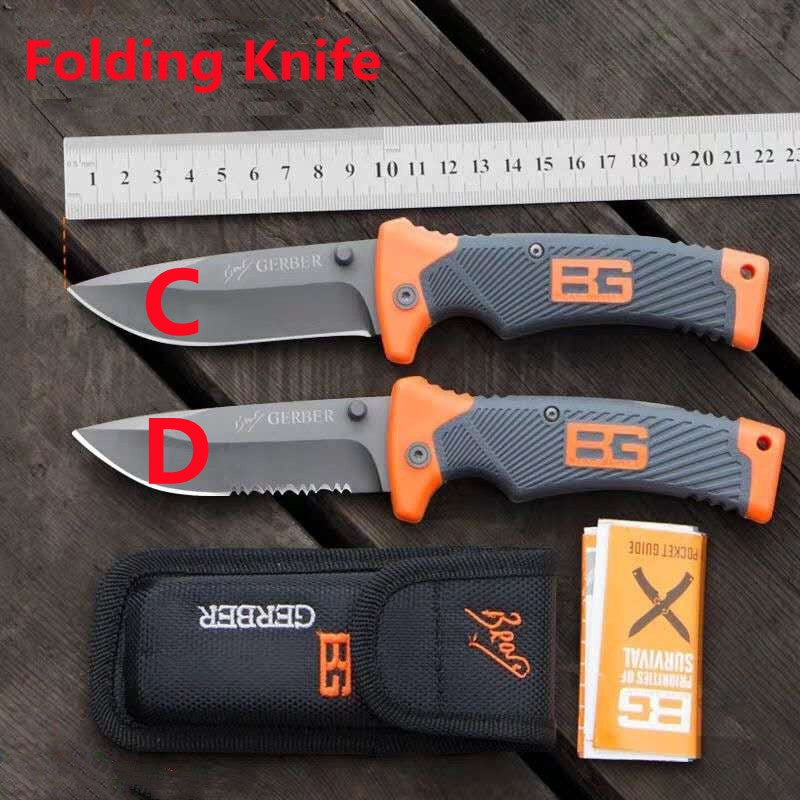 Third-generation Gerber Pocket Folding Knives One Handed Operation Design Efficient Serrated Dripping Tip Blade Tail Lock Two Colour Non Slip Handle Nylon Knife Set Portable Tactical Knife