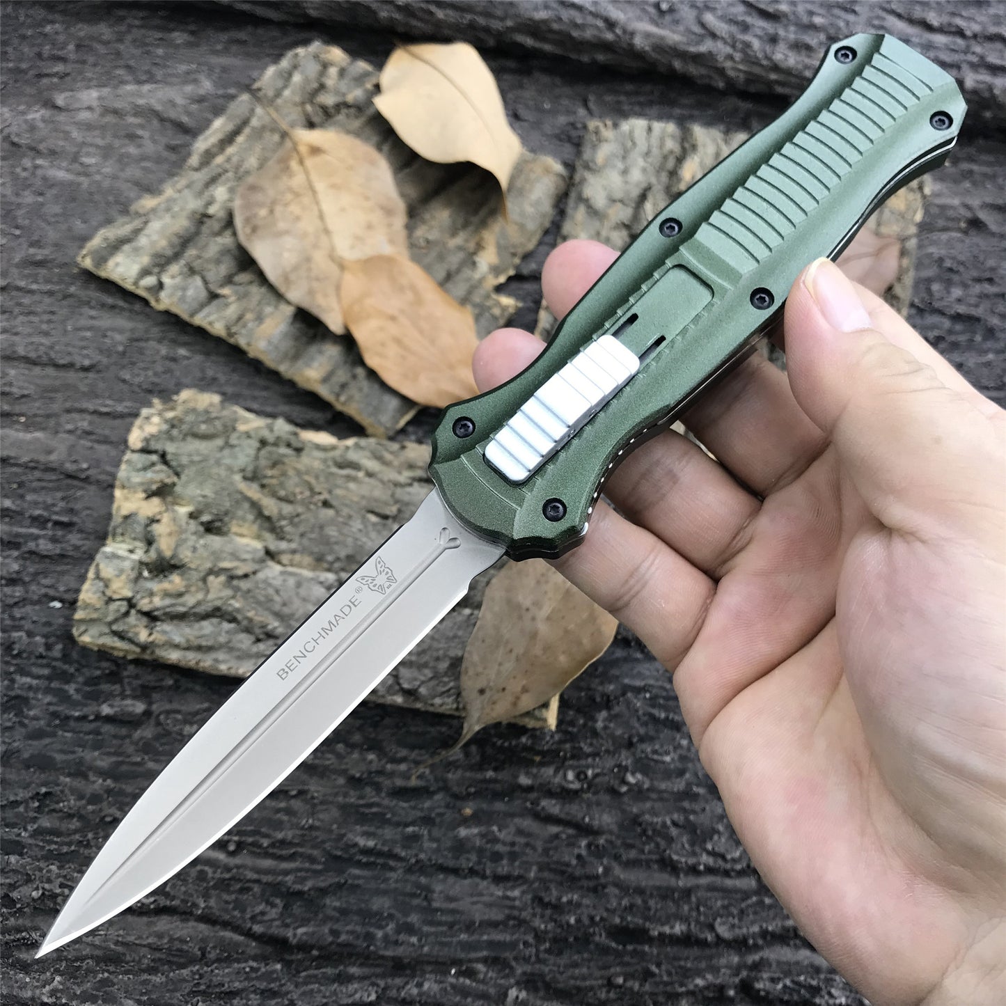 Benchmade 3300bk dagger Tactical Knives AUTO EDC Spring Assist Knife Fixed Blades Double Edge Survival Knifes Camping Hunting Cutting Knifes Fast Opening
