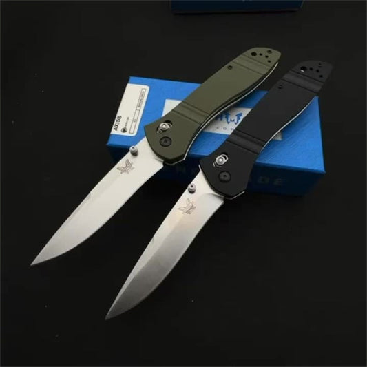 Benchmade Knives 710 McHenry & Williams 3.90" Satin D2 Plain Blade, G10 Handles ,Axis Lock- 710,Outdoor Tactical Hunting Knife