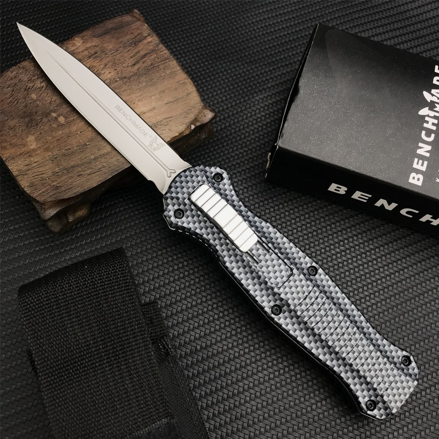 Hot Selling Benchmade 3300bk dagger Tactical Knives AUTO EDC Spring Assist Knife Fixed Blades Double Edge Survival Knifes Camping Hunting Cutting Knifes Fast Opening