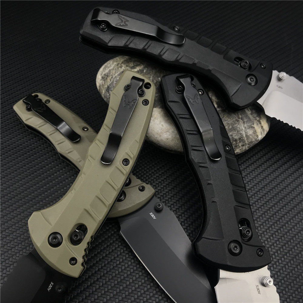 Benchmade - Turret 980 Benchmade Tactical Folding Knife CPM-S30V Drop-Point Blade Hunting Survival Edc Tool Manual Open Full Serrated Blade Pocket Knife
