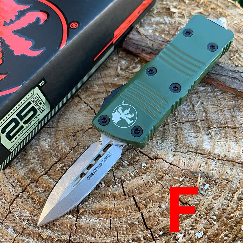 2022 New Microtech Mini OTF Automatic Knife 5.5'' Matte Danto D2 Steel Blade Aluminum Handle Outdoor Camping Hunting Knife Tactical Knife EDC Pocket Knife