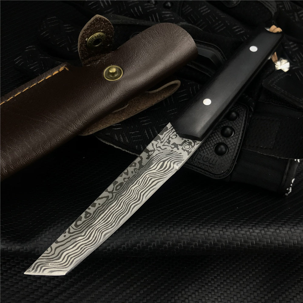 High Hardness JAPAN SAMURAI TANTO Katana Fixed Blade Tactical Hunting ...