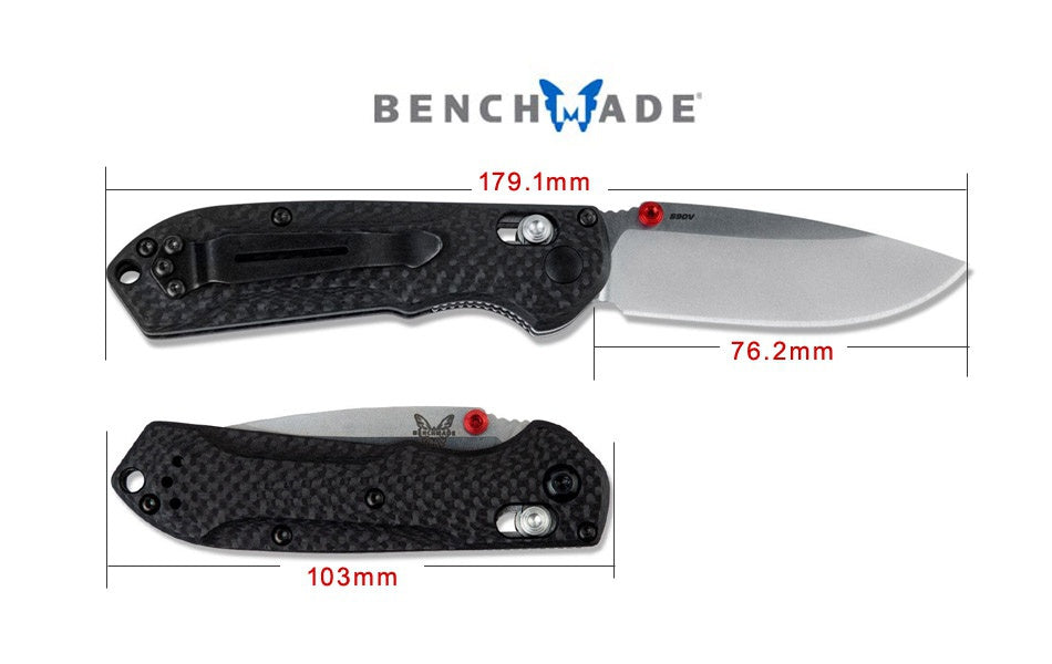 Benchmade 565-1 Mini Freek 7" Satin S90V Carbon Fiber AXIS Lock Folder Spring Assisted Tactical Folding Pocket Knife Outdoor EDC Tool