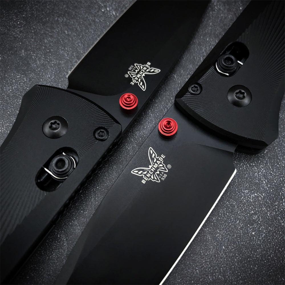 2022 New Benchmade 535BK-4 Bugout AXIS Folding Knife 3.24"" M390 Black DLC Plain Blade, Black Machined Aluminum Handles,Outdoor Camping Portable Knives,Man Pocket Hunting Knife