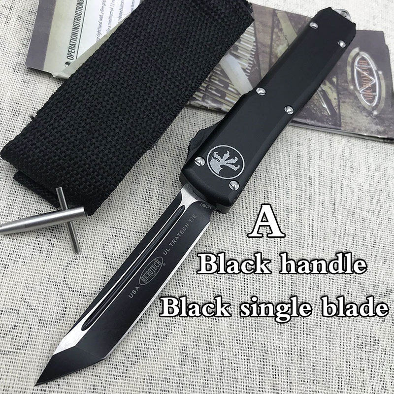 2022 New Microtech UTX-85 Automatic Spring Assisted Knife OTF Double Action Tactical Pocket Knife Outdoor Camping Hunting AUTO Switchblade Tanto Knife