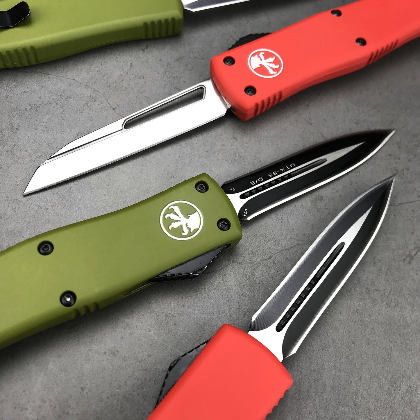 Microtech UTX-85 AUTO Knife Adjustable Switchblade Flick Knife OTF Automatic knife Aviation Aluminum handle spring assisted knives camping hunting hand tools