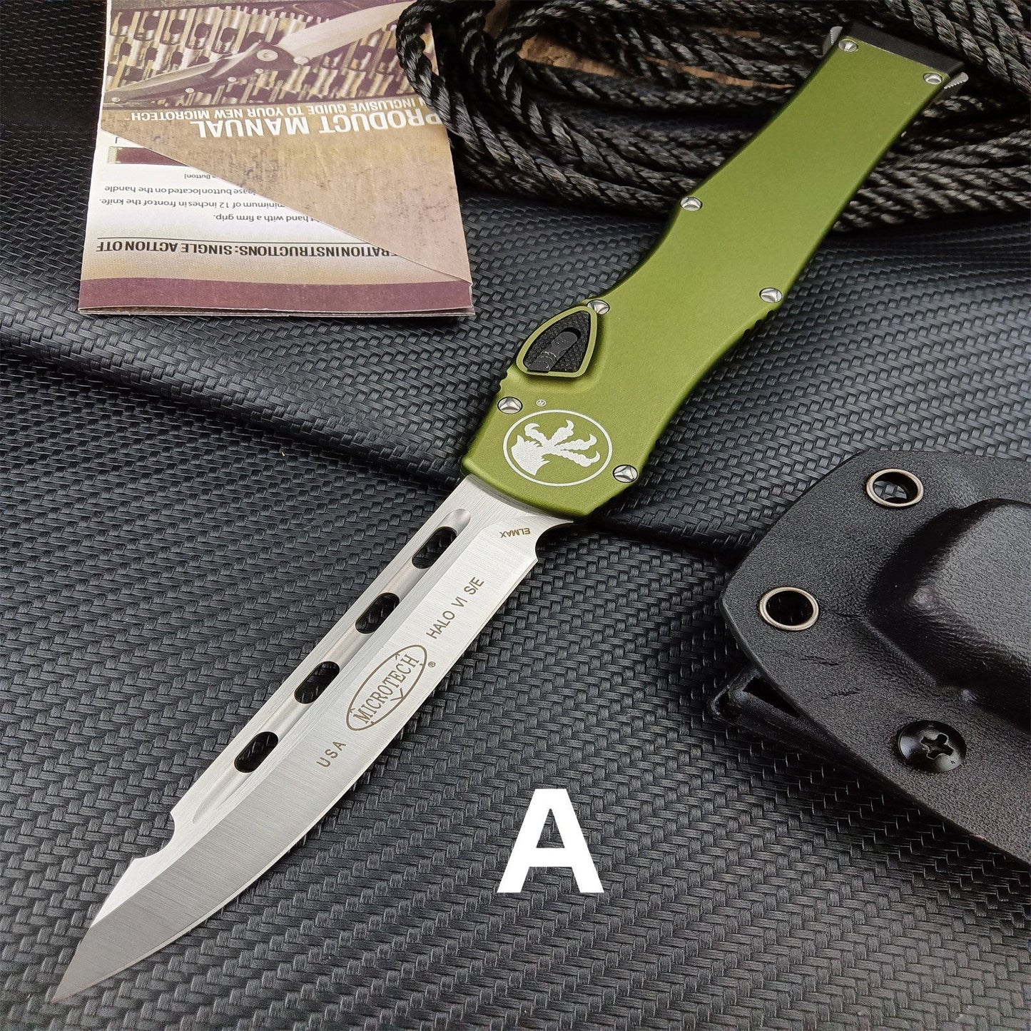 Microtech Everyday Carry Spring Assisted Knives Camping Hunting Tools Microtech Halo V6 Top Quality Adjustable Switchblade Flick Knife OTF Automatic Knife Aviation Aluminum Handle