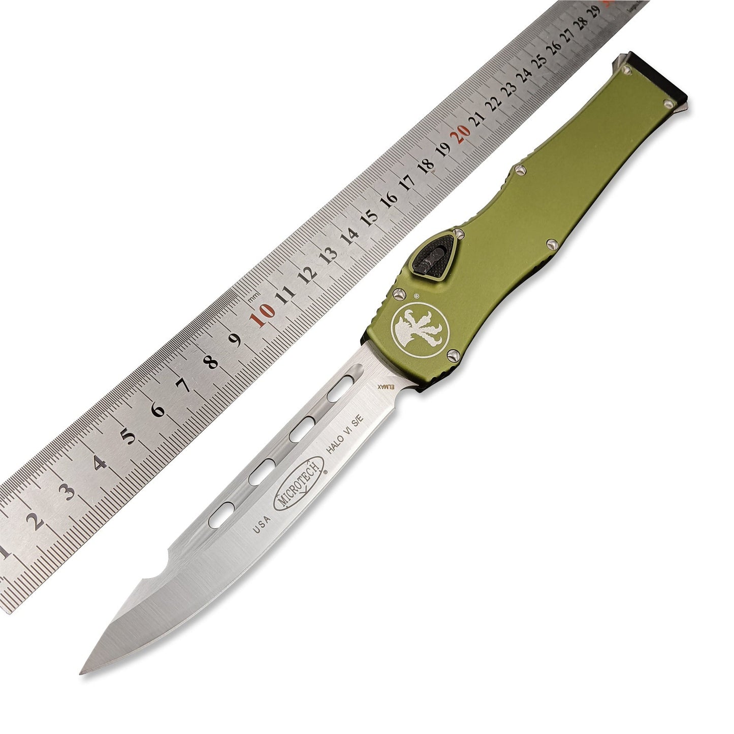 Microtech Everyday Carry Spring Assisted Knives Camping Hunting Tools Microtech Halo V6 Top Quality Adjustable Switchblade Flick Knife OTF Automatic Knife Aviation Aluminum Handle