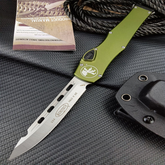 Microtech Everyday Carry Spring Assisted Knives Camping Hunting Tools Microtech Halo V6 Top Quality Adjustable Switchblade Flick Knife OTF Automatic Knife Aviation Aluminum Handle