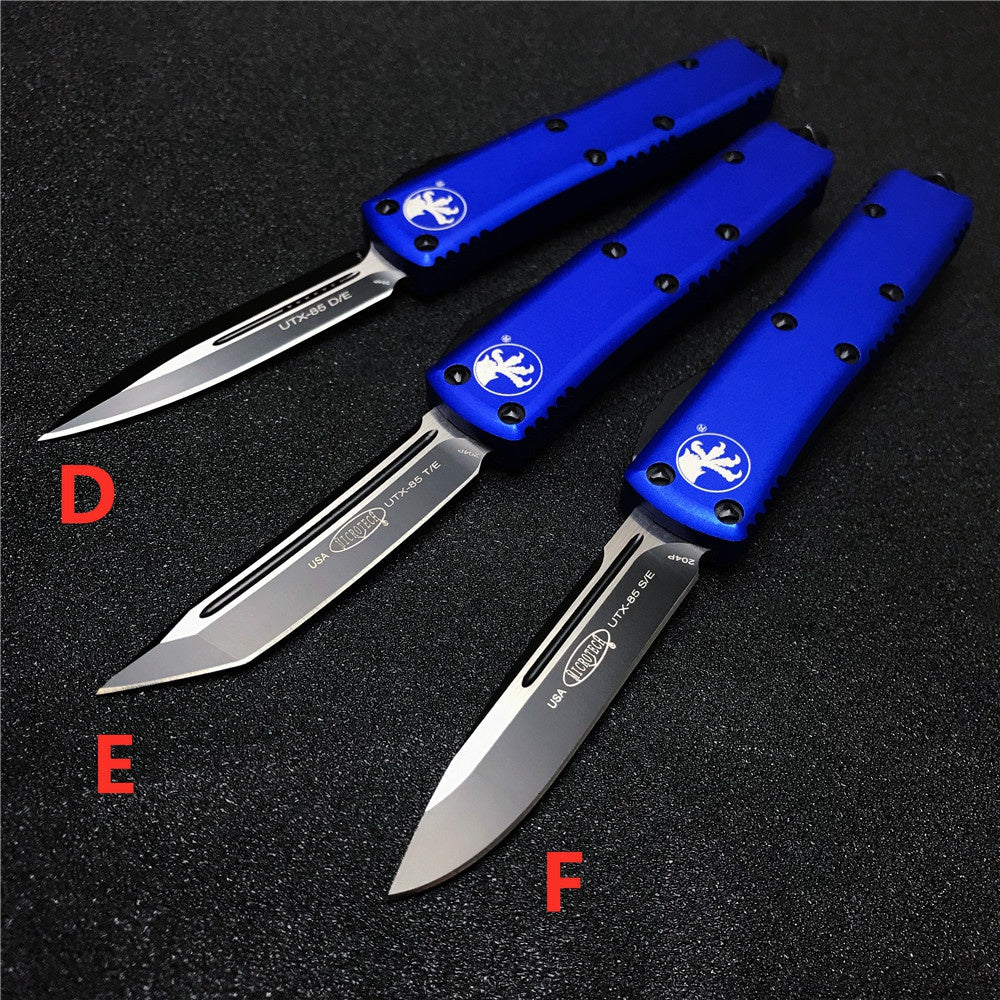 2022 NEW Microtech UT85 Adjustable Switchblade Flick Knife OTF Automatic Knife Aviation Aluminum handle spring assisted knives camping hunting hand tools 2 Styles