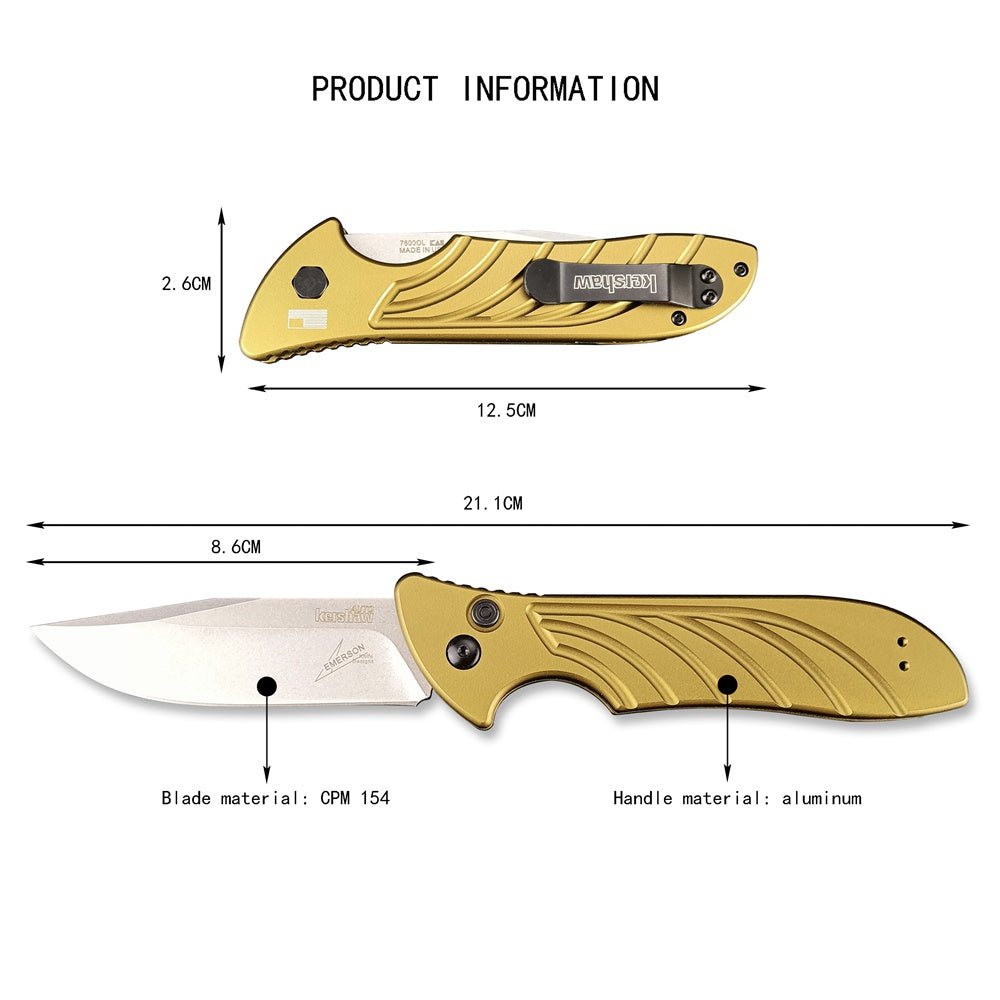 Kershaw Launch 5 7600 Emerson Design Automatic Knife Switchblade Tactical Pocket Folding Knives CPM154 Powder Stainless Steel Blade Anodized Aluminum Alloy Handle