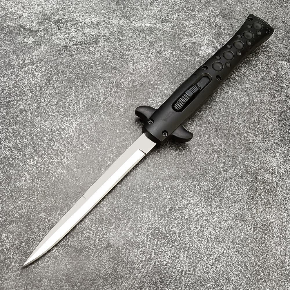 9 inch 11 Inch AUTO OTF AKC Italy By Bill DeShivs Stiletto Spring Assisted Open Knife 440C Blade Zinc Alloy Handle Straight Out Dagger Quick Opening Knives Tactical Hunting Pocket Tools