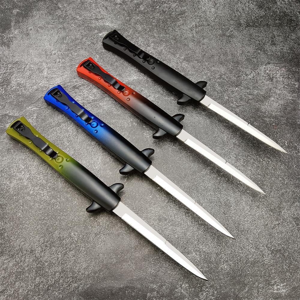 9 inch 11 Inch AUTO OTF AKC Italy By Bill DeShivs Stiletto Spring Assisted Open Knife 440C Blade Zinc Alloy Handle Straight Out Dagger Quick Opening Knives Tactical Hunting Pocket Tools