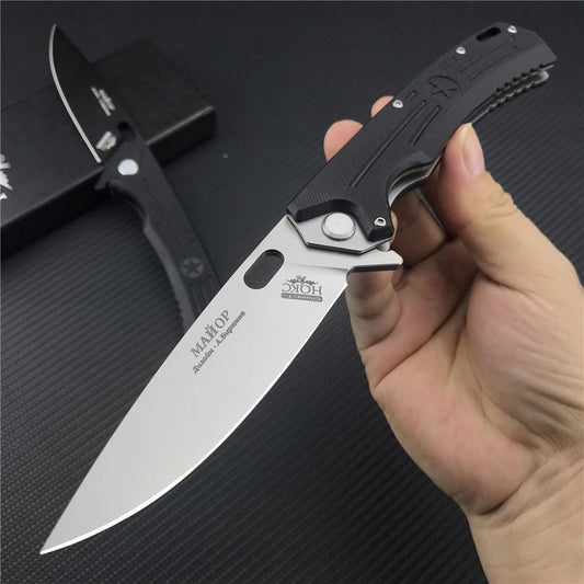 2023 NOKS HOKC Tactical Spring Assisted Open Folding Pocket Knife RUSSIA Knife NOKS FINKA Bearing Flipper Folding Knives D2 Blade Black G10 Handle