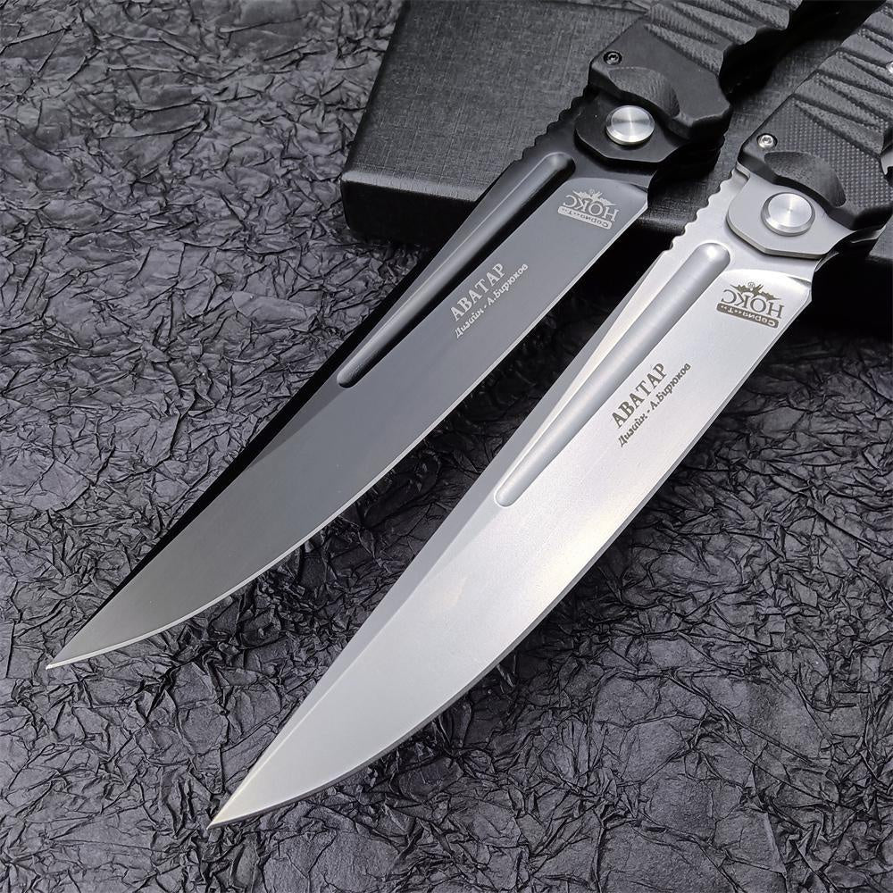 12" Hokc ABATAB Knife D2 Blade BLACK G10  Folding Pocket Knife EDC Hunting