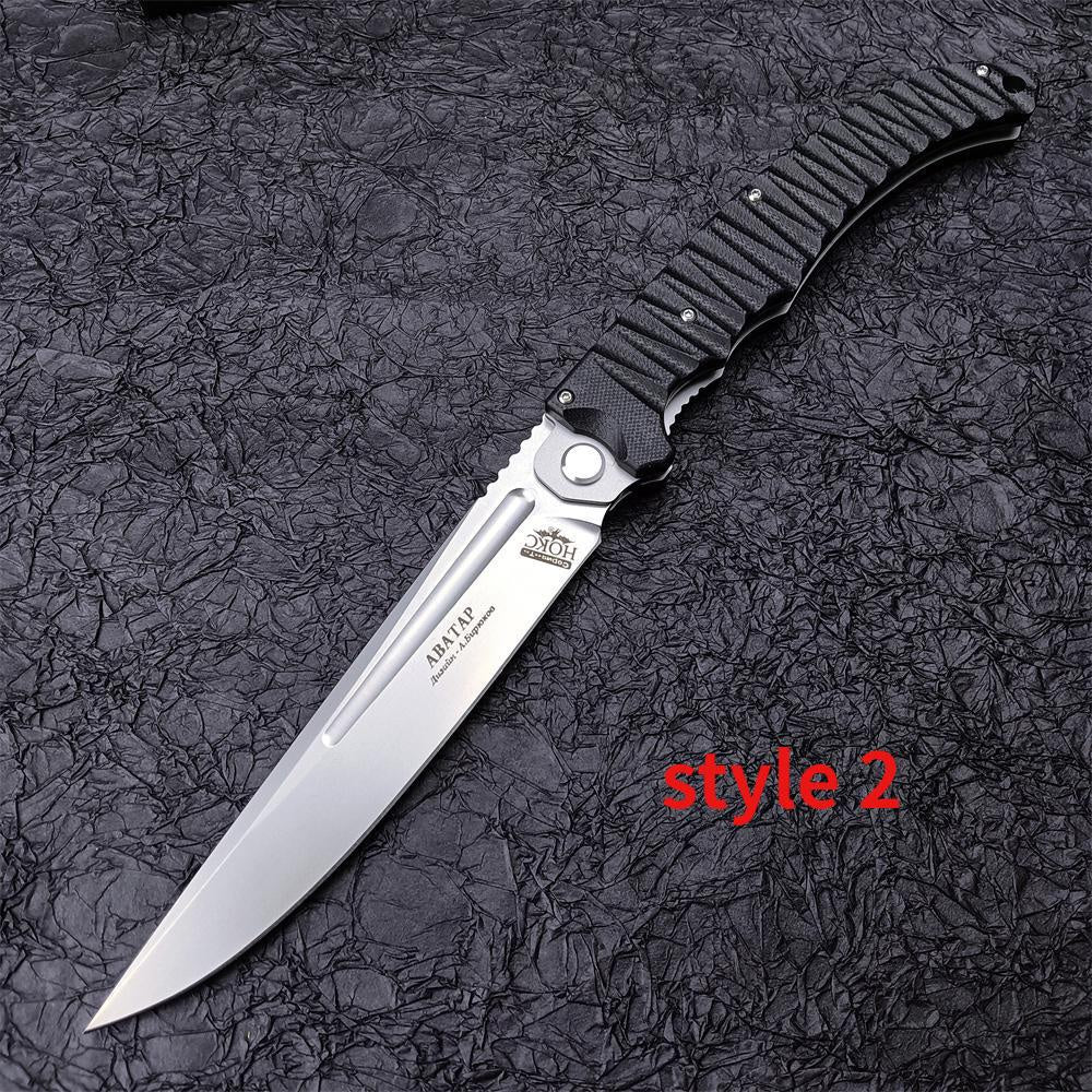 12" Hokc ABATAB Knife D2 Blade BLACK G10  Folding Pocket Knife EDC Hunting