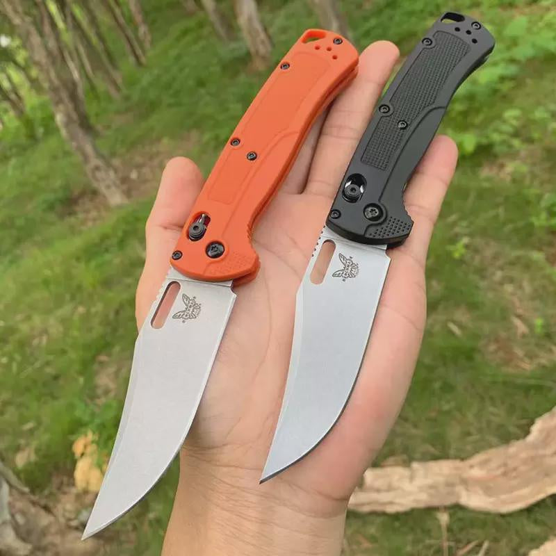 Newest Benchmade 15535 AXIS Lock Tactical Folding Knife CPM154 Steel Blade Nylon Handle Outdoor Everyday Carry Camping Survival Knives Pocket EDC Tool, Black/Orange